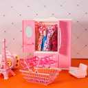 Doll Closet Furniture Wardrobe Clothing Organizer Doll Open Wardrobe Dollhouse Closet with 20 Pieces Hangers 2 Style Pink Plastic Hangers Dollhouse Furniture Accessories(Classic Style)
