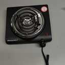 Elite Gourmet ESB100B Countertop Single Coiled Burner Electric Hot Plate, Temperature Control, Indicator Light, Easy to Clean, Black