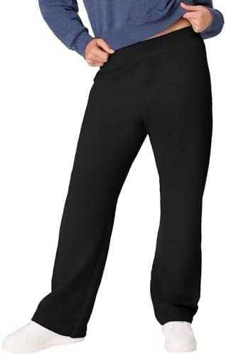 Hanes Women's Sweatpants, EcoSmart Fleece Pants, Pocketless Open-Bottom Sweatpant, Regular & Petite, M