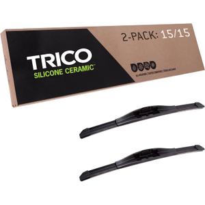 TRICO Silicone Ceramic (90-1515) 15 & 15 Inch Pack of 2 Automotive Replacement Windshield Wiper Blades For my Car, Super Premium All Weather Beam Blade for Select Vehicle Models