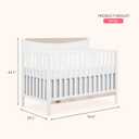 Dream On Me Emerson 5-in-1 Convertible Full-Size Baby Crib in White & Vintage Oak, GreenGuard Gold & JPMA, Converts to Toddler, Day, & Full-Size Bed, Non-Toxic Paint, Safe Sleep Environment, 54.8"L x 29"W x 42"H