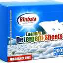 Laundry Detergent Sheets, 200 Count, Fragrance Free, Unscented, Eco-Friendly, Hypoallergenic, Biodegradable, Plastic Free, Liquidless, Suitable for Sensitive Skin