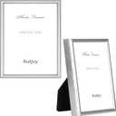 3x4 Poster Picture Frame Set of 2, Silver Modern Thin Metal gallery Photo Frame with HD Real Glass, Display for Tabletop and Wall, 2 Pack