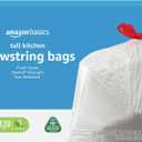 Amazon Basics 13 Gallon Tall Kitchen Drawstring Trash Bags, Flextra Strength, Clean Fresh Scent, Tear Resistant, 0.9 mil Thickness, 10% Post Consumer Recycled, 120 Count