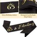 Canitor Birthday Decorations Gifts For Women Black Gold Birthday Crown Tiara Sash Set Birthday Party Favors