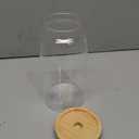 1200ML/42Oz Clear Cute Glass Storage Canister Holder with Airtight Bamboo Lid, Modern Decorative Large Container Jar for Coffee, Spice, Candy, Salt, Cookie, Condiment, Pepper, Sugar