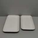 DELLING Serving Platter, 18/16/14inch Large Serving Tray, Serving Platters for Snacks, Fruit, Turkey, Dessert, Serving Trays for Entertaining at Parties and Weddings, Microwave Dishwasher Oven Safe (White)