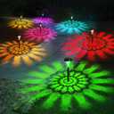 Solar Pathway Lights Outdoor, 8 Pack RGB Color Changing+Warm White LED Path Light IP67 Waterproof, Solar Powered Lights for Walkway Driveway Garden Yard Backyard Lawn Landscape Lighting Decorative