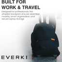 EVERKI 123 Wheeled 32L Laptop Backpack - Rolling Backpack for Men & Women - Carry-On Travel Roller Backpack for Laptops - Fits 15.6 to 16 Inches with Replaceable Wheels for Business & Work - Black
