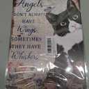 3 x Tuxedo Cat Wall Art - "Angels Don't Always Have Wings" Metal Sign - Ideal Present for Cat Enthusiasts 12 x 8 Inch (3002)