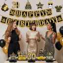 30th Birthday Decorations - 12 PCS Black Gold Happy 30th Birthday Banner 30th Hanging Swirls Streamers Surprise 1996 Honeycomb Centerpieces Table Decorations for Birthday Party Supplies Favors