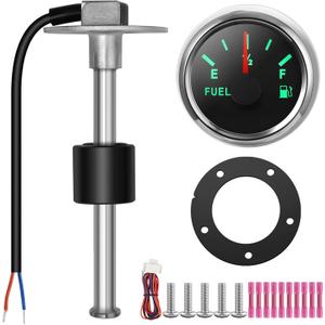 RUPSE Fuel Sender Unit Boat Fuel Tank Sending Unit Fuel Water Level Sensor Stainless Steel Fuel Sender and Fuel Gauge for Boat Car Truck RV (4"(100mm))