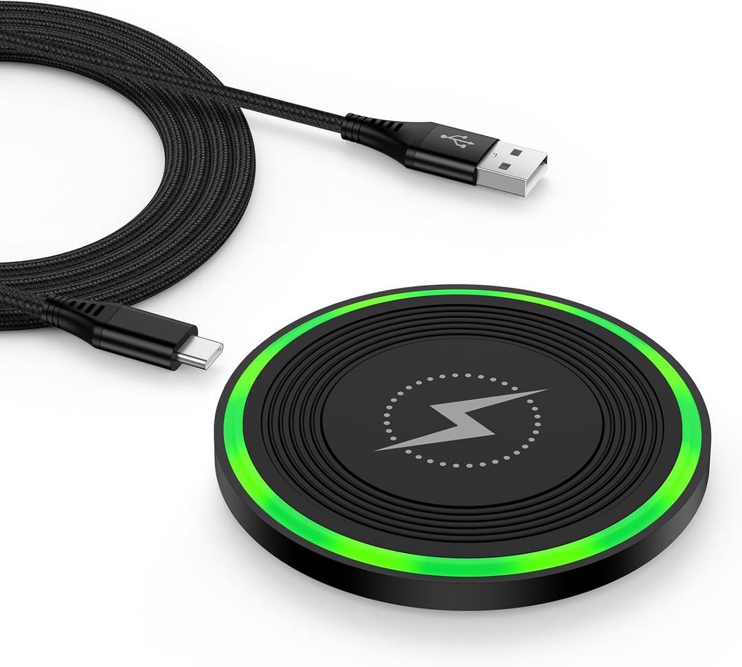 for Samsung S25 FE Wireless Charger Pad Fast Charging for Samsung Galaxy S25 Ultra Edge Plus Z Fold 7 Flip 7 6 S24 S23 S22 S21, 15W Wireless Charging Pad Android Phone Charger Mat for iPhone 17 Air 16 (Black)