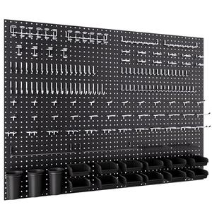INCLY 48x36 Inch Metal Peg Board Kit with 1/4" Pegboard Hooks Accessories, 6PCS Peg Board Panels and 234PCS Black Pegboard Wall Organizer Tool Storage System for Garage Workbench Shed