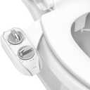 LUXE Bidet NEO 185 Plus - Dual Nozzle, Non-Electric Bidet Attachment for Toilet Seat, Patented Slide-In Install, 360 Self-Clean, EZ-Lift to Clean, Feminine & Rear Wash (Chrome)