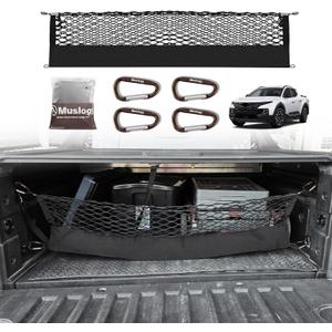 Muslogy Truck Bed Cargo Net Compatible with Hyundai Santa Cruz 2022-2025 Accessories Storage Organizer Pickup Truck Bed Envelope Style Cargo Net with Heavy Duty Carabiners