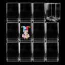 Clear Display Case Design 12PCS Single Display Case Cabinet Stand Free Standing Lockable Showcase for Mini Pop Figures Collectibles Mini Toys Gemstone Figures Collectibles (12 PCS Single Case)