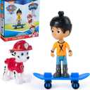 Paw Patrol Marshall & Daring Danny X Figures Set with Skateboard, Kids Toys for Boys and Girls Ages 3 and Up