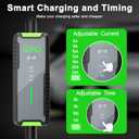 QPQ Level 2 Tesla Charger 32A, Portable Electric Car EV Charger for Tesla Models Y/X/3/S, 21FT Cable 240V NEMA 14-50 Plug, NACS Connector, 7.68KW Home EV Charging Station