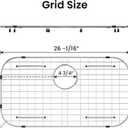 Sink Protector Grid 26-1/16" x 14-1/16", Rear Drain with Corner Radius 3-1/2", 304 Stainless Steel Material (Rear Drain)