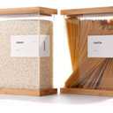 APT 1101 Bamboo Food Dispenser | Kitchen Organizers and Storage | Airtight Pantry Organizers and Storage Container | Cereal, Rice, Flour, Snack Storage (2, Large)