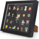 9 x11 Enamel Pin Display Frame with Glass, Shadow Box for Pin Collection ,Enamel Pin Holder, Desktop and Wall Display, Black