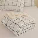 Sherpa Fleece Throw Blanket for Couch - Thick and Warm Bed Blanket Dual Sided,Soft Fuzzy Plush Throw Blanket,Throw Size 40x60 Inches (Checkered White)