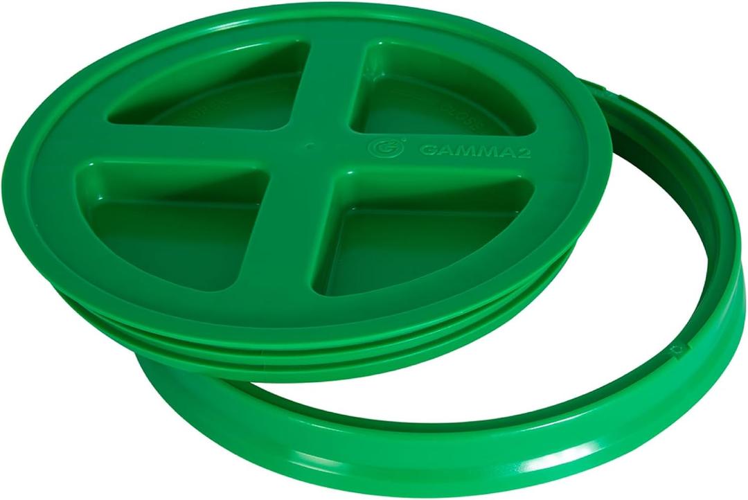 GAMMA2 Gamma Seal Lid - Pet Food Storage Container Lids - Fits 3.5, 5, 6, & 7 Gallon Buckets, Green, Made in USA