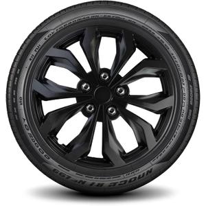LYDS Spyder GM Gunmetal Gray Universal 15 inch Premium ABS Hubcap Wheel Cover Replacement Set of 4 - GWC-15GM-B