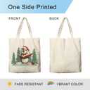 Dlzdn Christmas Penguin Tote Bag Winter Reusable Shopping Grocery Bag Beach Bag Birthday Gifts for Women Teacher