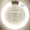 FC8T9/CW 22W and FC12T9/CW 32W Cool White Set, 8 inch T9 22 Watts Circular Light Bulbs, 12 inch 32 Watts Circline Fluorescent Bulb Round Ring Bulb CRI 80, G10q Prong