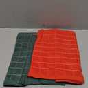 Artoid Mode Checkered Designed Cotton Red Green Terry Kitchen Dish Cloths, 12x12 Inch Soft Absorbent Quick Drying Cleaning Kitchen Rags Set of 6