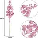 14 Pack Christmas Glitter Berries Stems Clearance, 7.8 Inch Artificial Pink Christmas Picks for Christmas Tree Ornaments, DIY Xmas Wreath, Crafts, Holiday and Home Decor (Pink)