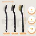 12 Pack Cleaning Brush Set,All Purpose Cleaning Brushes,Including 4 Nylon Brushes,4 Brass Brushes,4 Stainless Steel Brushes