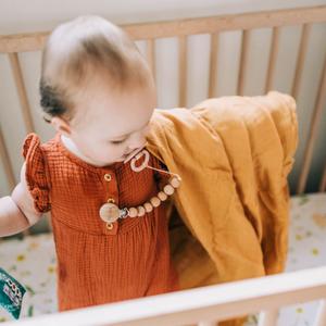 Moonkie Muslin Swaddle Blankets with Pacifier Clip, Soft Baby Blankets for Boys and Girls, Breathable Receiving Blankets, Baby Swaddles Wrap for Newborns, Toddler Essentials, 47 x 47 inches, Yellow