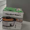 Hamilton Beach 6-Quart Slow Cooker with 3 Cooking Settings, Dishwasher-Safe Stoneware Crock & Glass Lid, Silver (33665G)
