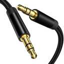 3.5mm Aux Audio Cable 5ft, Nylon Braided Auxiliary Cord, Stereo Audio Jack Adapter Cable for Headphone, Car Audio, Laptop, Smartphone, Home Stereos, Speaker and More