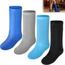 4 Pcs Leg Cast Cover, Medium Short Cast Sock, Leg Guards, Suitable for Foot Men Women Below The Knee(Black, Gray, Blue, Light Blue)