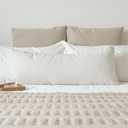 14x36 inch Boucle Lumbar Pillow Cover, Cream White Woven Texture Neutral Long Pillow Cover Breathable Cushion Case for Couch Sofa Bed Living Room Home Decor (Cover Only)