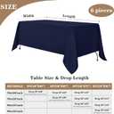 Fitable Navy Tablecloths for 6-8 Foot Tables, 6 Pack - 70 x 120 Inches - Reusable and Washable Table Clothes, Polyester Fabric Table Covers for Wedding, Party, Banquet
