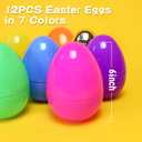 MGparty 12 Pcs 6 Inch Easter Eggs Fillable, Large Easter Eggs with Golden Eggs, Jumbo Plastic Empty Eggs Bulk for Easter Egg Hunt, Basket Stuffers, Party Favors, Classroom Prizes and Decorations