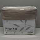 LuxClub 4 PC Sheet Set Bed Sheets Deep Pockets 16" Eco Friendly Wrinkle Free Cooling Machine Washable Hotel Bedding Silky Soft - Mocha California King