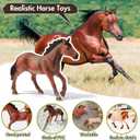 SIMPLIPLAY Horse Toys with Large Portable Wooden Stable Playset