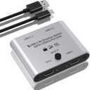 8K USB C Switch, Bi-Directional USB C Switcher for 2 Computers - 8K@60Hz/4K@120Hz Video + 100W PD Charging + 10Gbps Data Transfer, 1 in 2 Out / 2 in 1 Out USB C Splitter Switch with Power Cable