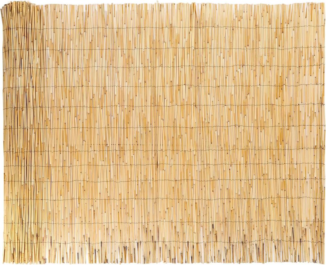 4FT x 13FT Natural Reed Fence, Outside Privacy Screen Fencing, Reed Roll Curtain Screen Decors Panels for Garden, Outdoor, Backyard
