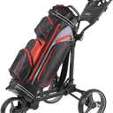 KVV 3 Wheel Compact Flat Folding Design Golf Push-Pull Cart with Lightweight and Sturdy Aluminum Frame