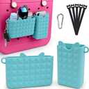 Haldane 2-Pack Phone Holder for Bogg Bag, Silicone Organizer for Phone, Sunglasses Key & Wallet, Simply Modern Beach Tote Bag Accessories, Blue