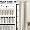 MIULEE Natural Pinch Pleated 100% Blackout Linen Curtains for Bedroom, Room Darkening Light Blocking Window Curtains 84 inches Long for Living Room, Black Out Pleat Drapes with Pin Hooks, 2 Panels