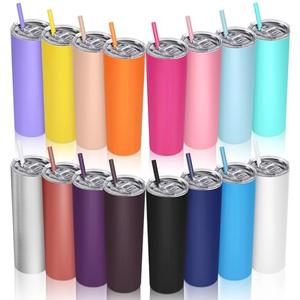 16 Packs Skinny Tumblers Bulk 20 oz Stainless Steel Double Wall Vacuum Insulated Tumbler Slim Water Cups with Lid and Straw for Travel DIY Hot Cold Drink, 16 Colors, Cup Tube 8 16 Packs Skinny Tumblers Bulk 20 oz Stainless Steel Double Wall Vacuum Insulated Tumbler Slim Water Cups with Lid and Straw for Travel DIY Hot Cold Drink, 16 Colors, Cup Tube 8