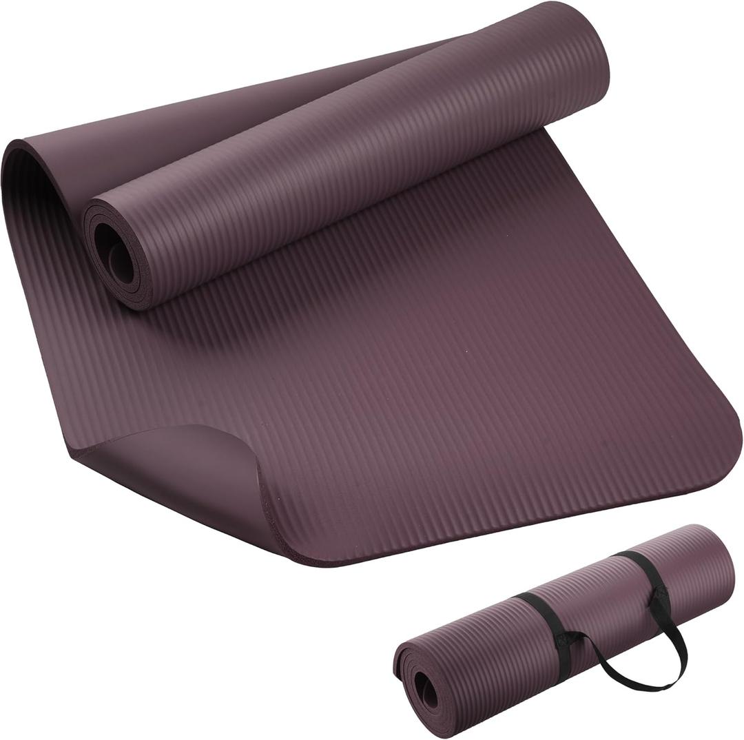 KEEP Extra Thick NBR Yoga Mat for Women & Men, 10mm Thick, 72”x24” Large Exercise Mat with Non-Slip Workout Mat for Yoga, Pilates, Stretching, Meditation – Wide & Cushioned Fitness Mat